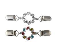 OHPHCALL 2pcs Fashion Brooch Set with Alloy and Rhinestone Material, Convenient and Comfortable to Wear, Stylish Pearl Scarf Buckle for Women, for Shawls, Cardigans, and Random Color