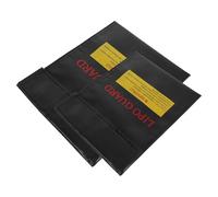 OHPHCALL 2pcs Fire Resistant Lipo Battery Case Hook and Loop Closure, Lightweight PVC Material, Separate Safe Compartments, Universal Compatibility for Lithium Polymer Batteries, for Safe