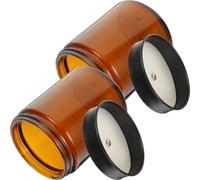 OHPHCALL 2pcs Glass Canisters with Bamboo Sealed Cover and Stainless Steel Lid, Moisture Prevention Storage Containers for Flour and Candy, Flat Bottom Design for Desktop Use