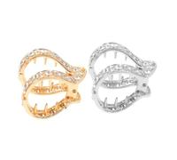 OHPHCALL 2pcs High Ponytail Claw Clips with Rhinestones for Women Non-slip Jaw Clamps for Hair Decorative Barrettes for Bun Styling