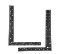 OHPHCALL 2pcs L Shaped Ruler Steel Carpenter Ruler with Metric and Imperial Scales Ergonomic Design Comfortable Grip for Schools and Offices