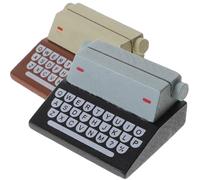 OHPHCALL 2pcs Memo Holders Memo Clip Desktop Photo Clips Wooden Typewriters Style Cute Shape Reusable Message Fixers for Daily Life Office Use