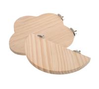 OHPHCALL 2pcs Parrot Grinding Perch Set for Birdcage, Wooden Interactive Jumping Platform Supporting Healthy Paw Movement, Comfortable Indoor Bird Perch Stand for Budgie and Parrot