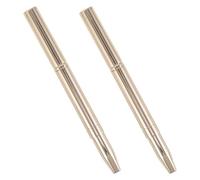 OHPHCALL 2pcs Retractable Lip Brush, Double Ended Lip Gloss Applicator, Metal Golden Dual-tip Lipstick Tool with Protective Cap, Travel Makeup Brush for Daily On-the-go Touchups