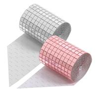OHPHCALL 2pcs Self-Adhesive Mirror Tiles for DIY Craft Decorations Reflective Mosaic Stickers with Sticky Backing Small Tiles for Wall Card Scrapbooking and Home Art Projects Rose Gold