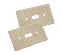 OHPHCALL 2pcs Shiny Golden Rhinestone Single Toggle Wall Switch Plates Decorative Light Cover for Home Accessories, Sparkly Glitter Wall Plate Covers for Bedroom Kitchen Bathroom