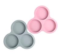 OHPHCALL 2pcs Silicone Muffin Pan Set with Rounded Corners, Non-Stick Bakeware for Cake Making and Baking, No Deformation, Bake 3 Small Cakes at One Time, for Kitchen Use