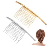 OHPHCALL 2pcs Simple Hair Combs for Girls Delicate Hairpin Accessories Gold Silver for Daily Wear and Festival Hairstyles Comfortable and Durable Hair Clips