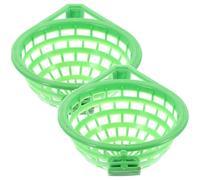 OHPHCALL 2pcs Small Green Plastic Bird Nest Basin for Pigeons and Parrots, Sturdy Nesting Bowl Holder for Bird Breeding, Suitable for Birdcages and Pigeon Care