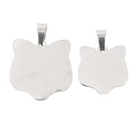 OHPHCALL 2pcs Stainless Steel Blank Dog Tags Pendant Silver Creative Shape Metal Id Tags for Kittens and Puppies with Etching to Prevent Pets from Being Lost