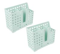 OHPHCALL 2pcs Universal Dishwasher Utensil Basket Set, Green Chopsticks and Straw Holder with Quick Drainage for Drying, Storing Small Kitchen Items, Suitable for Wall-mounted Or Countertop