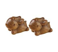 OHPHCALL 2pcs Wood Bunny Keyring Pendant Miniature Hanging Ornaments for DIY Crafting Compact Lightweight Rabbit Charms for Keychains and Home Decor