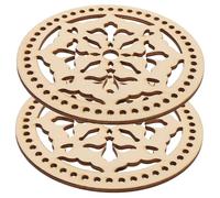 OHPHCALL 2Pcs Wooden Crochet Purse Base with Pre-drilled Sturdy DIY Bag Weaving Bottom for Crafting Handbag Foundations Suitable for Beginners and Professionals