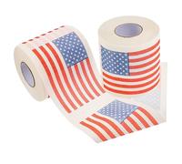 OHPHCALL 2rolls Creative American Flag Printed Toilet Tissue Paper Ply Bathroom Tissue for Parties and Novelty Use