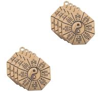 OHPHCALL 2sets Brass Keychain Charms Retro Chinese Diagram Pendant for DIY Crafts Jewelry Decoration and Keychain Accessories Unique Feng Shui Ornaments for Personal Style 4pcs*2