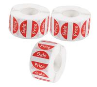 OHPHCALL 3 Rolls Price Stickers for Business Adhesive Labels for Retail Stores Market Pricing Tags Compatible with Handwriting and Carbon Printer Bright Color DIY Stickers