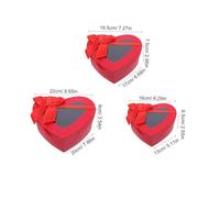 OHPHCALL 3pcs Heart-shaped Valentine’s Day Boxes with Lids, Red Paper Cardboard Set in 3 Sizes for Chocolates, Candy, Floral Arrangements, Romantic Party Favors and Celebration Packaging