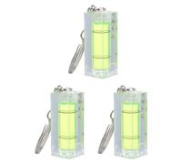 OHPHCALL 3pcs Mini Spirit Level Keyring Set Acrylic Material for Accurate Angle Adjustment and Surface Tilt Detection, Creative Keychain Style Suitable for Desktop and Camera Use