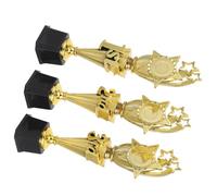 OHPHCALL 3pcs Plastic Star Trophy Award with Golden Five-pointed Star Shape, Easy to Carry and Clean, for Schools and Competitions, First Place Reward Souvenirs