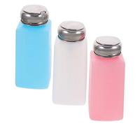 OHPHCALL 3pcs Stainless Steel Press Bottles for Nail Polish Remover 250ml Liquid Dispenser Random Color Options for Solvents and Cleaners