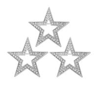 OHPHCALL 3pcs Star Brooch Pin Rhinestone Alloy Suit Lapel Shawl Pin Decorative Fashionable Elegant Accessory for Women Parties and Events