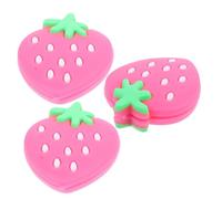 OHPHCALL 3Pcs Tennis Vibration Dampener Silicone Shock Absorbers for Rackets Mini Cute Design Pink Strawberry for Comfortable Arm Protection and Unique Decoration