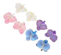 OHPHCALL 4 Pairs Butterfly Orchid Shoe Buckles Detachable Flower Shoe Clips Plastic Clip-on Sandals and Flip-flops Blue Deep Purple Light Pink White