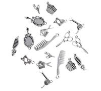 OHPHCALL 40pcs DIY Alloy Pendant Charms Silver Mirror Mini Scissors for Jewelry Making Necklace Bracelet Craft Accessories Assorted Vintage Style Crafting