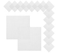OHPHCALL 40pcs White Plastic Grid Sheets 8x8cm Mesh Canvas for Embroidery and DIY Crafts, User-Friendly Design for Comfortable Crafting Experience, for Wallets and Bags
