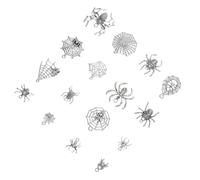 OHPHCALL 48pcs Metal Spider Charms for Jewelry Crafting with Lobster Clasp Intricate Halloween Spider and Web Pendants for DIY Earrings Bracelets Necklaces and Spooky Decorations