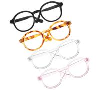 OHPHCALL 4pcs 4pcs Pet Glasses Lightweight Plastic Cat Dog Sunglasses in Dark Gray Light Rose Transparent Leopard Print for Party Cosplay Ornament