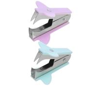 OHPHCALL 4pcs Lightweight Staple Puller Set with Portable Plastic Design, Compact Staple Remover for Workplace and Desk Use, Assorted Colour Document Nail Remover
