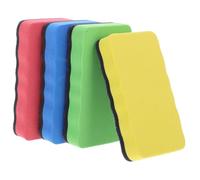 OHPHCALL 4pcs Magnetic Whiteboard Eraser Set with Eva Felt Dry Erase Cleaning Pads, Multi-Color for Classroom and Office Chalkboard and Whiteboard Accessories