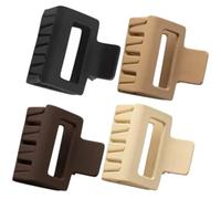 OHPHCALL 4pcs Minimalist Square Claw Clips for Women Hair Accessories Strong Structure Plastic Resin Hair Jaw Clips Not Rust a Variety of Occasions