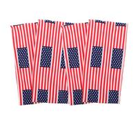 OHPHCALL 4pcs Red Soccer Headbands for Women, Elastic Polyester Sweat Absorbing Sports Hair Bands with Patriotic Country Flag Design for Outdoor Activities and Occasion
