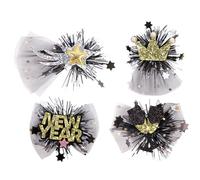 OHPHCALL 4pcs Spring Festival Hair Clips for Women and Daughters, Lightweight Mesh and Pet Material Barrettes, Not Easy to Break, Unique Adorable Design for New Year and Halloween Festival