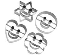 OHPHCALL 4pcs Stainless Steel Cookie Molds Cute Creative Non-Stick Multipurpose Cutters for Baking Enthusiasts DIY Crafts and Fondant