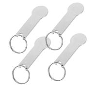 OHPHCALL 4pcs Stainless Steel Shopping Cart Tokens Key Ring Set Compact Token Keychain Portable Trolley Coin Holder for Men and Women Supermarket Use