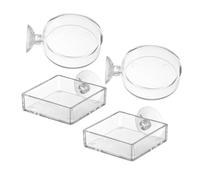 OHPHCALL 4pcs Suction Cup Fish Tank Feeder for Aquarium Shrimp and Fish Feeding Clear Feeding Tray with Suitable for Freshwater and Saltwater Aquariums