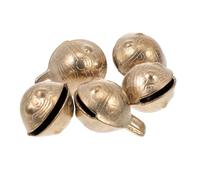OHPHCALL 5 Pcs Copper Pet Hanging Bells with Hole for Hanging, Classic Golden Bell Pendant Set for DIY Crafts Making and Home Decoration, Crisp and Sweet Sound