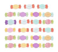 OHPHCALL 50pcs Colored Candy Shaped Wood Buttons Wooden Crafts Buttons Easy to Sew Easy to Craft Multi Color for Home Decor and Crochet Projects