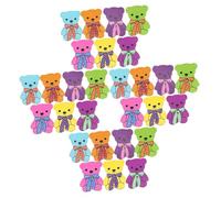 OHPHCALL 50pcs Colorful Wooden Bear Shape Buttons for Crafts DIY Sewing with Two Cartoon Novelty Buttons for Clothing Decoration and Knitting Embellishments