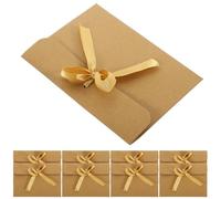 OHPHCALL 50pcs Envelopes Kraft Paper with Ribbon Bow Tie Vintage Style for Office and Handbag Document Organizers Wear Resistant Portable
