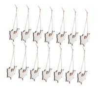OHPHCALL 50pcs Halloween Decoration Pendant Wooden Cutouts for Painting Wood Painted Hanging Crafts Halloween Theme Party Decoration Hanging Wood Cutout Slices DIY Hemp Rope Beige