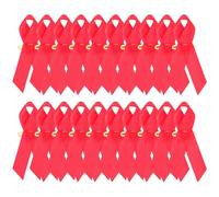 OHPHCALL 50pcs Red Polyester Ribbon Pins with Delicate Design for Fundraising and Awareness, for Decorating Bags and Scarves, Suitable for Health Causes
