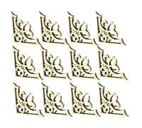 OHPHCALL 50pcs Wood Corner Protectors Scrapbook Corner Home Decor Unique Design Beige DIY Creativity Easy to Use for Creative Collage Work