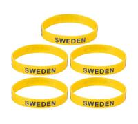 OHPHCALL 5pcs Country Flag Wristbands Sports Silicone Bracelets One Size Fits Most Comfortable for Wearing Suitable for Entertainment Club and Football Match