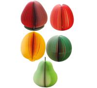 OHPHCALL 5pcs Fruit Shaped Portable Memo Pads Paper Adhesive Notes Assorted Colour Creative Lovely Design for Home Fridge Use by Office Staffs and Students