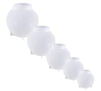 OHPHCALL 5pcs Silicone Ball Molds for DIY Crafts Sphere Shape Handmade Mold with Fast Reduction Feature Great for Soap Candle Making and Resin Casting White Colour