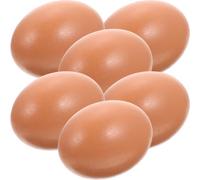 OHPHCALL 6pcs Brown Plastic Decorative Egg Moulds for Crafts and Easter Basket Decoration, Lifelike and Delicate Artificial Eggs for Photography Props and DIY Hand Drawing Pattern Creating